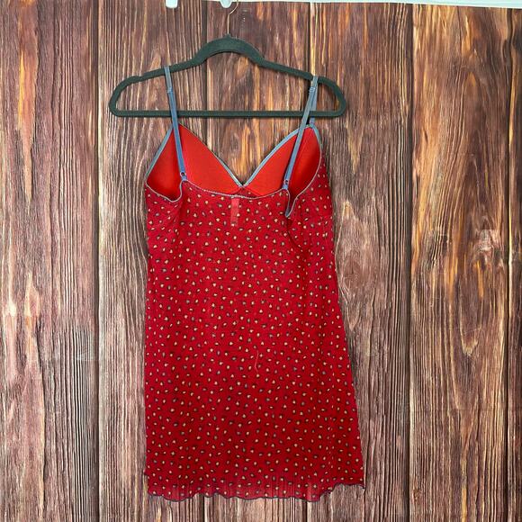 Vintage Victoria's Secret Red Floral Nightgown Dress Mesh Padded Size Large - Picture 2 of 8